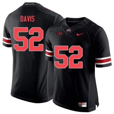 Men's Ohio State Buckeyes #52 Wyatt Davis Blackout Nike NCAA College Football Jersey Comfortable VGT4544HW